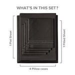 Extra Deep Full Sheet Set - 6 Piece Breathable & Cooling Sheets - Hotel Luxury Bed Sheets Set - Easy & Secure Fit - Soft, Wrinkle Free & Comfy Sheets Set - Black Sheet Set W/Extra Deep Pockets