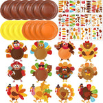24 Sets Thanksgiving Turkey Plate Craft Kit for Kids & Adults