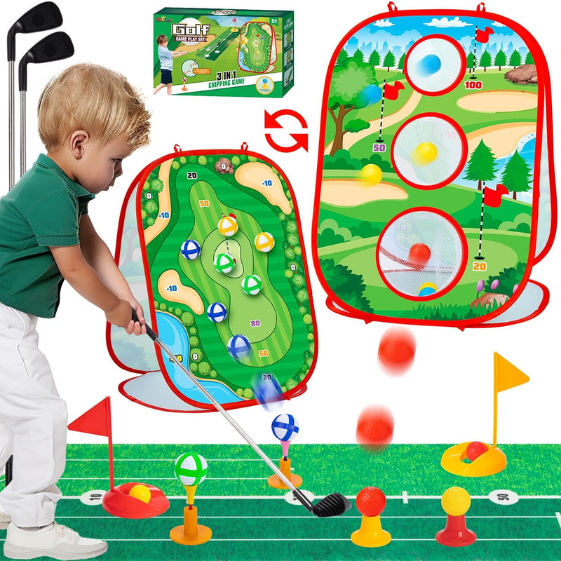 Toddler Golf Toys Set For Kids Golf Game With Double Sided Golf Chipping Co
