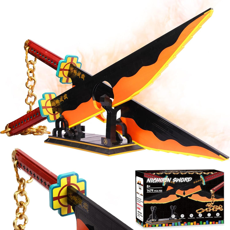 Demon Slayer Sword Building Set, 82In Double Blade Uzui Sword Building Bloc