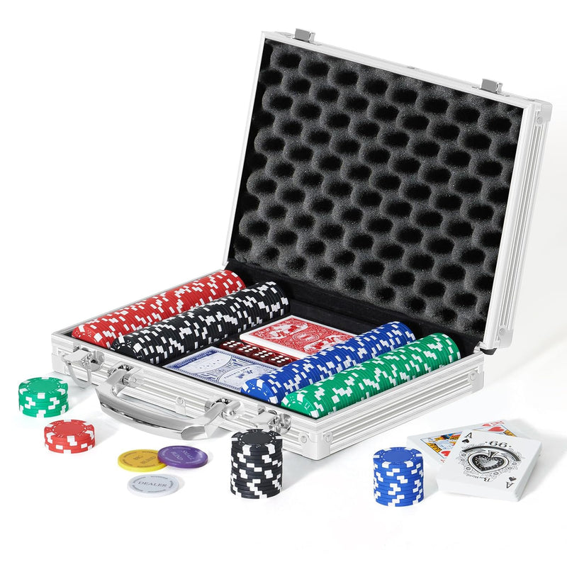 Poker Chips,200Pcs Poker Set With Aluminum Travel Case,11.5 Gram Poker Chip