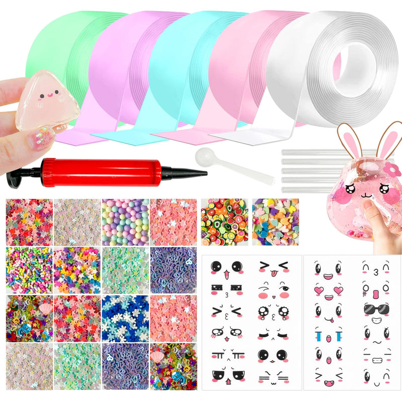 Nano Tape Bubble Kit, Color Double Sided Tape Elastic Bubbles Diy Craft Kit