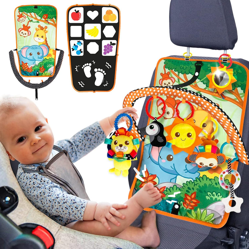 Baby Car Seat Toy With Music, Mirror, Animals Portable Infant Travel Activi