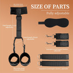 Adjustable BDSM Wrist & Thigh Restraint Set – Bondage Cuffs, Collar & Blindfold