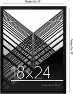 18x24 Poster Frame with Polished Plexiglass - Streamline Collection - Thin Border Picture Frame for Wall Display - Hanging Hardware Included - Black