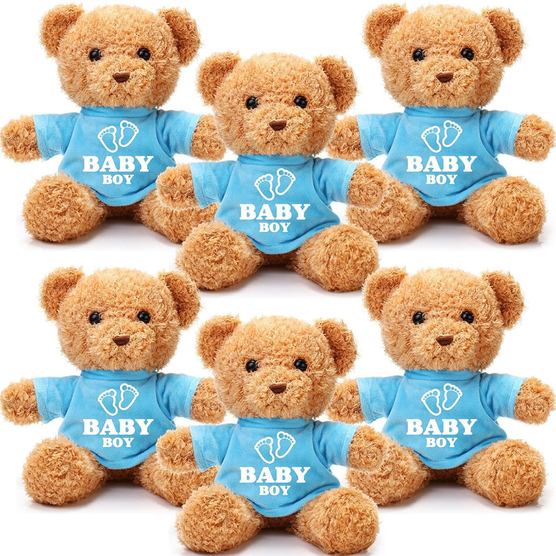 6 Pcs Baby Shower Bear Bulk 12 Inch Stuffed Animal Bear Cute T Shirt Plush