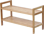 2-Tier Bamboo Shoe Rack, Brown