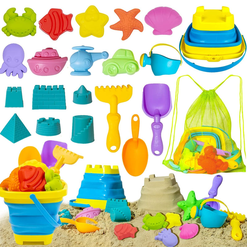 Beach Toy Sand Toy Set For Kids Silicone Foldable Sand Bucket With Summer M