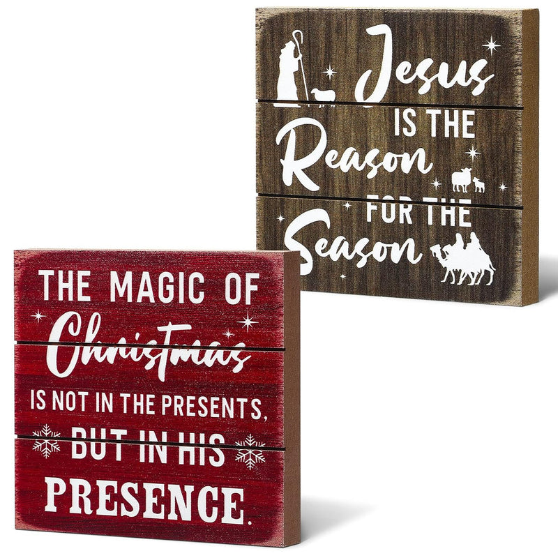 Rustic Christmas Sign Jesus Is The Reason For The Season Decor Sign Decorative