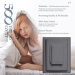 500 Thread Count 100% Cotton Sheet Dark Grey Queen Sheets Set, 4-Piece Long-Staple Combed Pure Cotton Best Sheets For Bed, Breathable, Soft & Silky Sateen Weave Fits Mattress Upto 16'' Deep Pocket