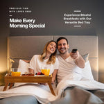 Large Bed Table Tray with Folding Legs - Breakfast Tray with Handles - Bamboo Bed Tray for Bed, Sofa, Eating and Laptops, Snacking and Working