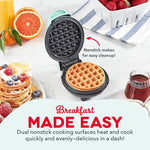 Mini Waffle Maker - 4β Waffle Mold, Nonstick Waffle Iron with Quick Heat-Up, PTFE Nonstick Surface - Perfect Mini Waffle Maker for Kids and Families, Just Add Batter (Aqua)