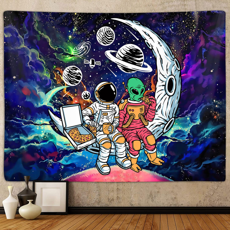 Funny Space Astronaut Alien Tapestry For Men Guys Bedroom, Cool Trippy Univers
