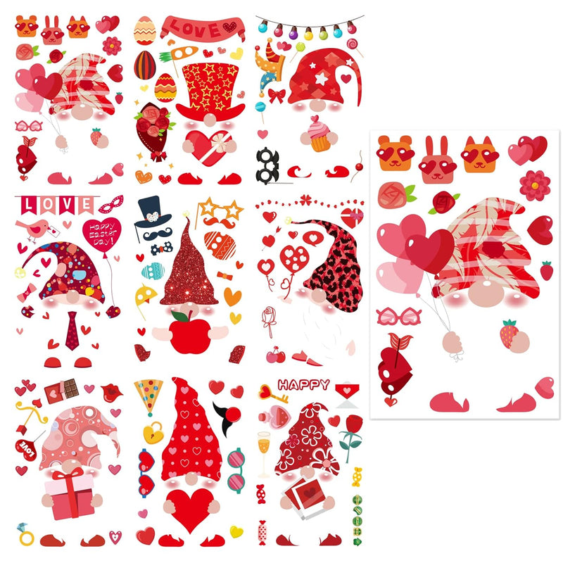 112 Pcs Valentine'S Day Window Decals Gnome Window Cling Decorations Gnome Win