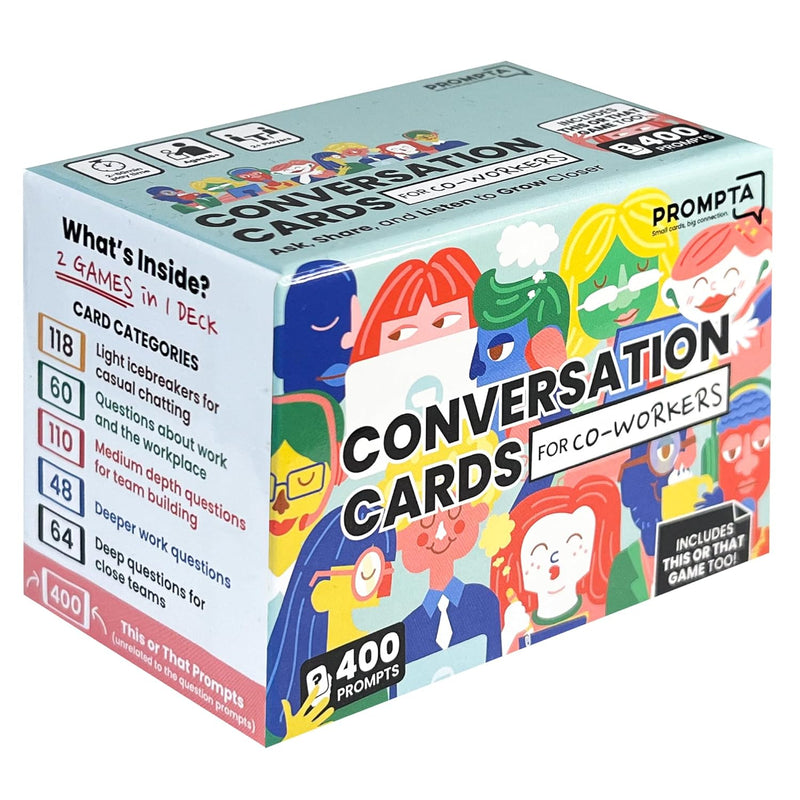 400 Conversation Cards For Coworkers Fun Icebreaker Teambuilding Game For W