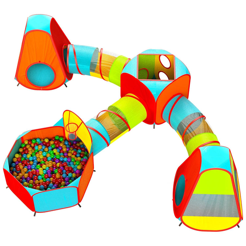 7Pc Kids Play Tent With 1 Big Ball Pit For Babies, 3 Play Tunnel For Toddle