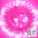 Pink Valentine'S Day Decorations, 33Ft 100 Led Battery Operated Christmas String Lights, Twinkle Fairy Mini Lights With 8 Modes Remote Indoor Outdoor Waterproof