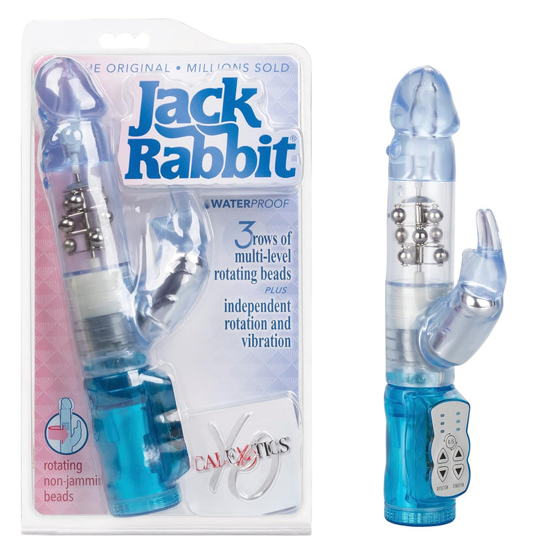 Waterproof Jack Rabbit – Rabbit Vibrator With Rotating Shaft – Vibe Sex Toys For Couples – Adult Clitoral & G Spot Massager – Blue