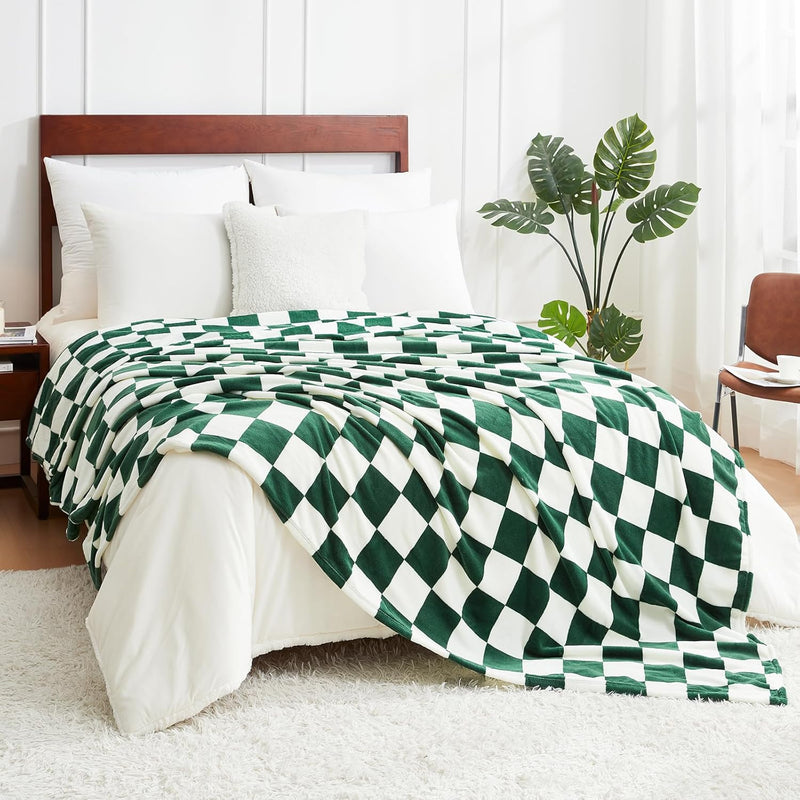 Checkered Blanket Queen Size Checkerboard Bedding Blanket Grid Pattern For Bed