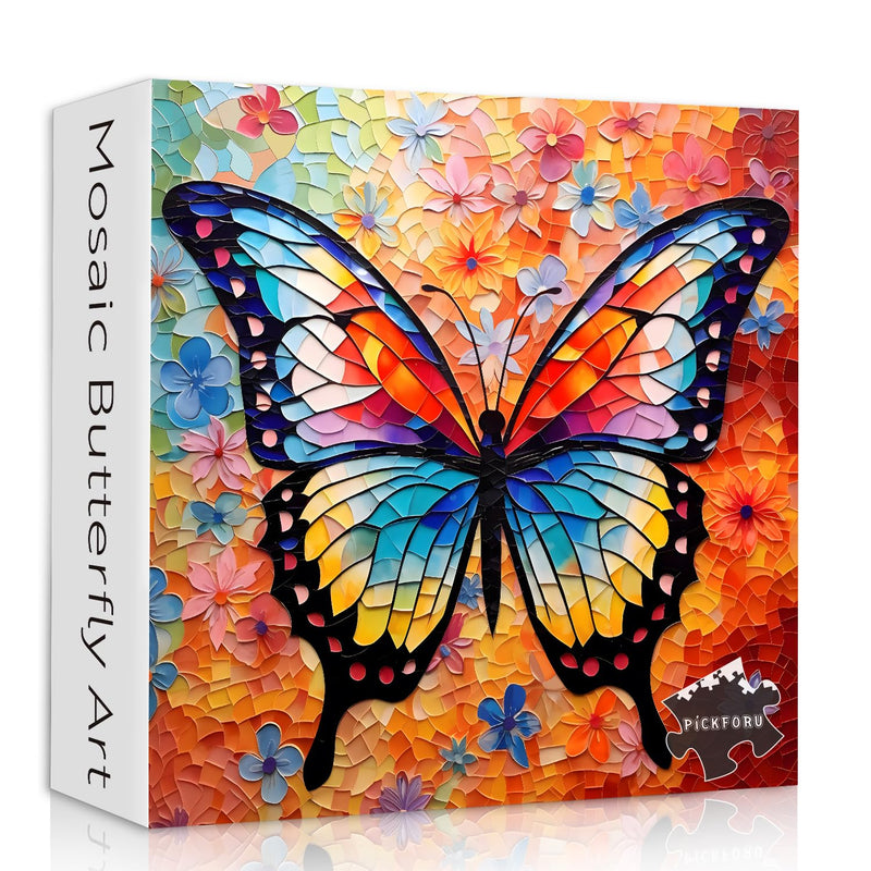 Butterfly Puzzles For Adults 1000 Pieces, Colorful Mosaic Puzzles Flower Pu