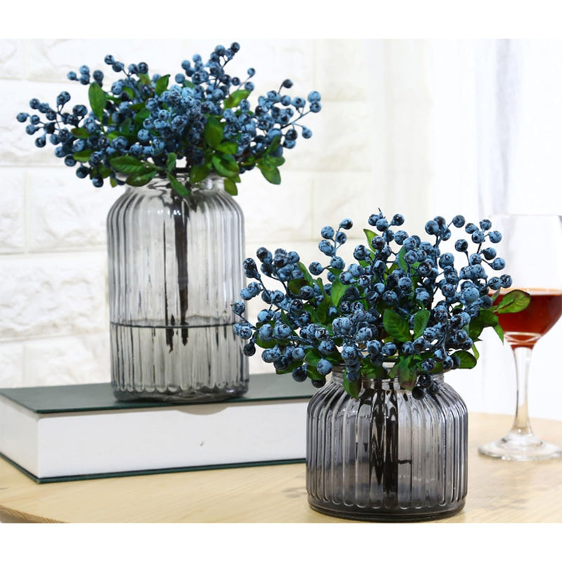 10 Pack Artificial Flowers California Faux Blueberries Artificial Stems For De