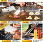 Blackstone Griddle Accessories Kit, 141PCS Stainless Steel Grilling Accessories for Blackstone & Camp Chef, Flat Top Grill Accessories Set with Spatula, Scraper, Tongs for BBQ & Camping
