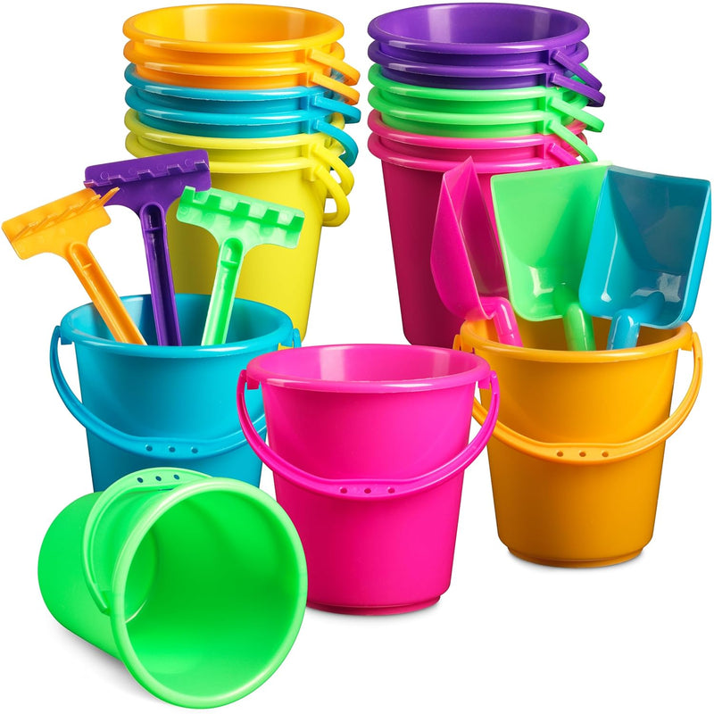 Beach Party Set for Kids (Pack of 12) 4.5-Inch Party Beach Pails, with Shov
