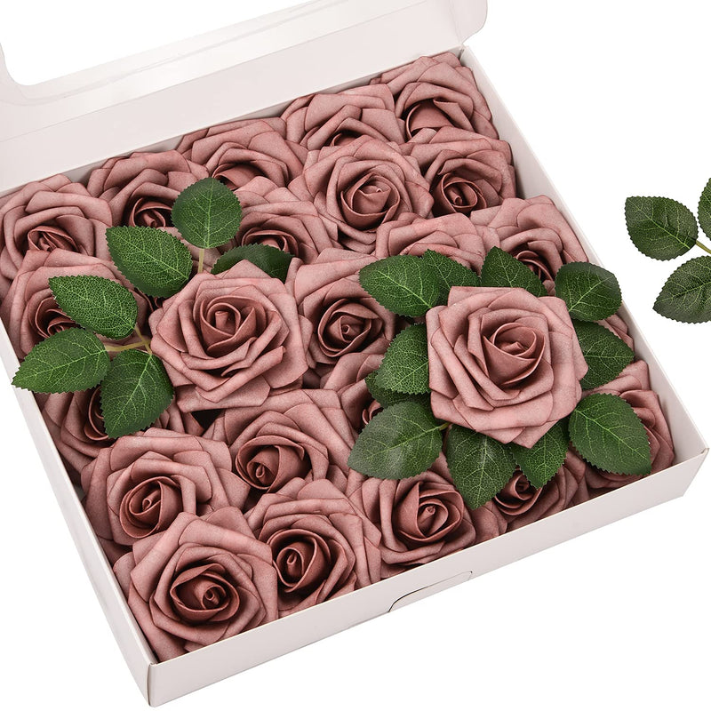 Beautiful Handmade Artificial Roses 25 Per Box With 8 Sets Of Leaves. Fake Flo