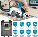 6.0Ah Battery Replacement for Makita 18V Battery Compatible with 18 Volt BL1860B BL1850B BL1840B BL1830B BL1815B Batteries