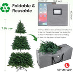 7.5 ft Christmas Tree Storage Bag, Heavy Duty 900D Oxford Fabric with Reinforced Handles and Dual Zippers Wide Opening, Extra Large Storage Container for Trees and Decorations (Grey)