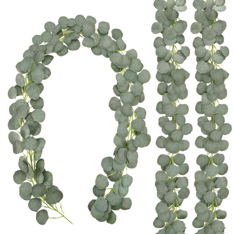3 Packs Artificial Eucalyptus Garland Greenery Silk Eucalyptus Leaves Vines Fa