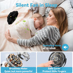 5 Speeds Clip on Fan Rechargeable - Mini USB Portable Desk Fan with Clip, LED Display Powerful Silent Table Fan, 720°Flexible Rotation for Bed, Home, Stroller, Sport, Camping (Black)