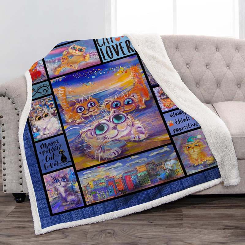 Cat Blanket Gifts For Cat Lovers Women Mom Girls Kids Christmas Birthdays Pres