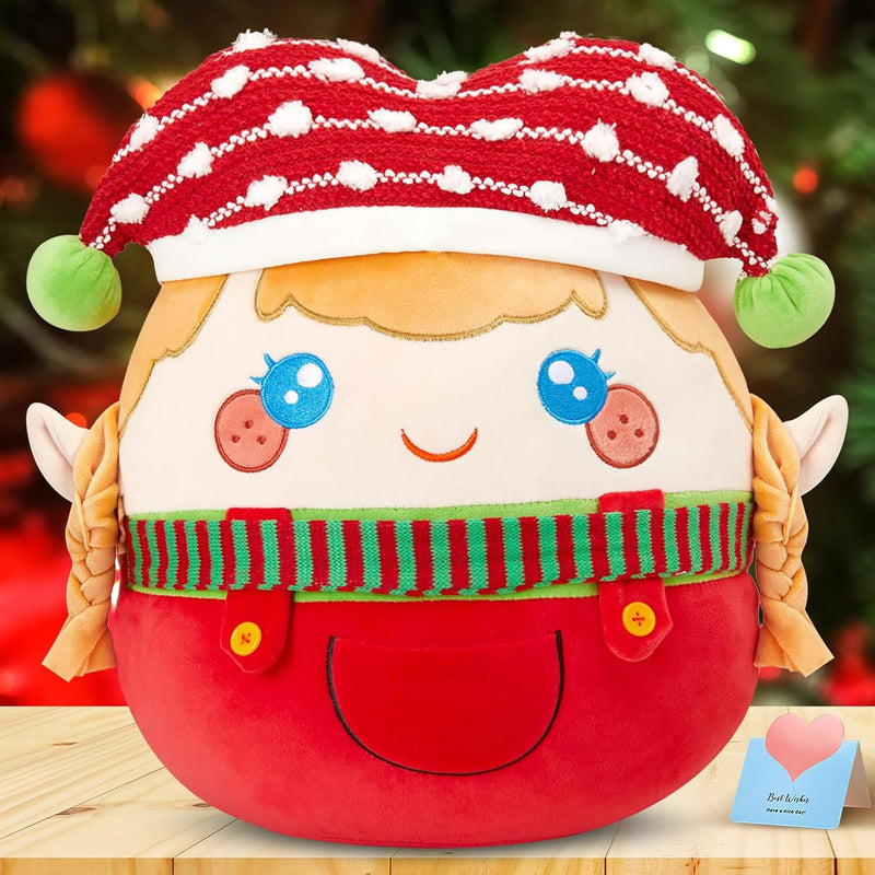 2023 Christmas Elf Plush Pillow Kawaii Elves Girl 14" Stuffed Animal Decoratio