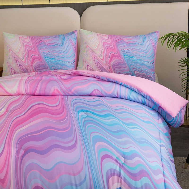 Bed In A Bag For Girls,Kids Bedding Comforter Sheet Set,Twin Size Pink Comfort