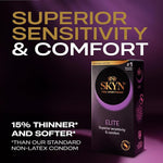 Elite 36-Count Ultra-Thin Lubricated Latex-Free Condoms for Maximum Comfort