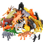 Animals Figure,54 Piece Mini Jungle Toys Set, Realistic Wild Vinyl Plastic Animal Learning Party Favors For Boys Girls Kids Toddlers Forest Small Playset Cupcake Topper