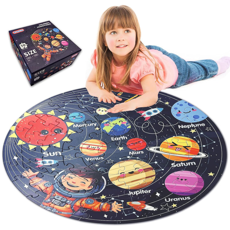 Puzzles For Kids Ages 4 6, Kids Puzzles With Solar System Planets, 70 Piece