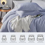 King Size Comforter Set - 3 Pieces Blue Soft Luxury Cationic Dyeing Bedding Comforter For All Season, Breathable Lightweight Fluffy Bed Set With 1 Comforter And 2 Pillow Shams