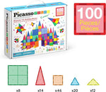 PicassoTiles 100 Piece Set 100pcs Magnet Building Tiles Clear Magnetic 3D Blocks Construction Playboards, Creativity Beyond Imagination, Inspirational, Recreational, Educational Conventional