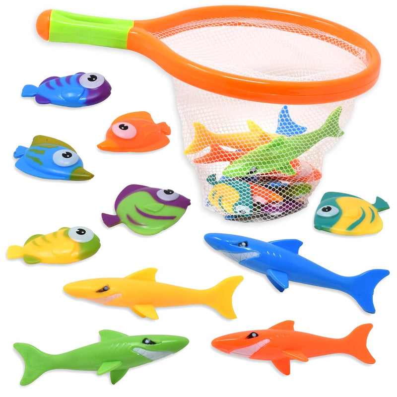 Toy Fishing Net For Bath Bath Toys For Kids Dive Game Small Sinking Fish, 4