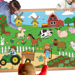 Giant Farm Animal Coloring Tablecloth, Jumbo Coloring Poster for Kids & Parties