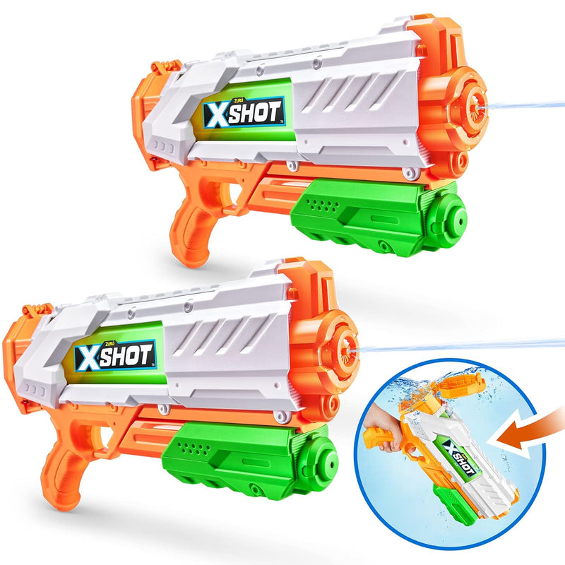 X-Shot Water Fast-Fill Medium Water Blaster (2 Pack) by ZURU, Watergun, 2 P