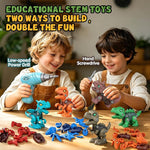 8-Piece Take Apart Dinosaur Building Kit with Toy Drill for Kids Ages 3+