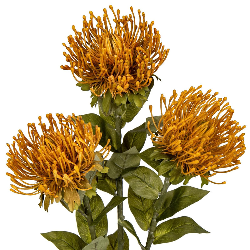3Pcs Yellow Artificial Fall Flowers Spider Mum Flower 28.3'' Long Stem Fake Ch