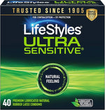 Ultra Sensitive Lubricated Latex Condoms for Natural Feeling, 40 Count