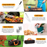 Blackstone Griddle Accessories Kit, 141PCS Stainless Steel Grilling Accessories for Blackstone & Camp Chef, Flat Top Grill Accessories Set with Spatula, Scraper, Tongs for BBQ & Camping