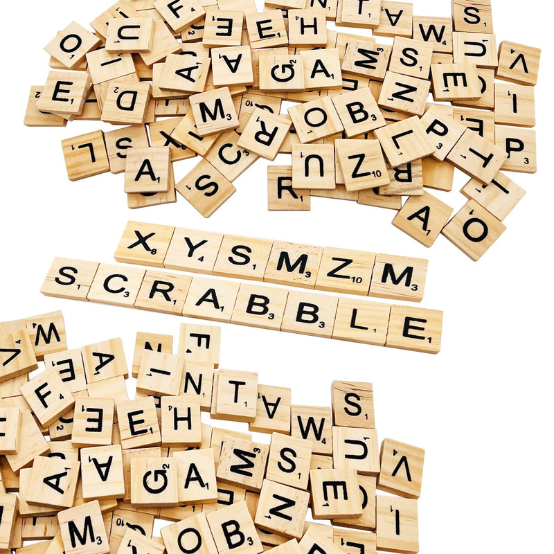 400 Pcs Scrabble Letters, Wood Scrabble Tiles For Crafts