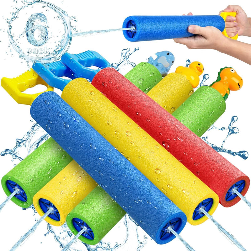 Water Gun, 6 Pack Super Water Soaker Blaster Squirt Guns 40 Ft Water Shoote