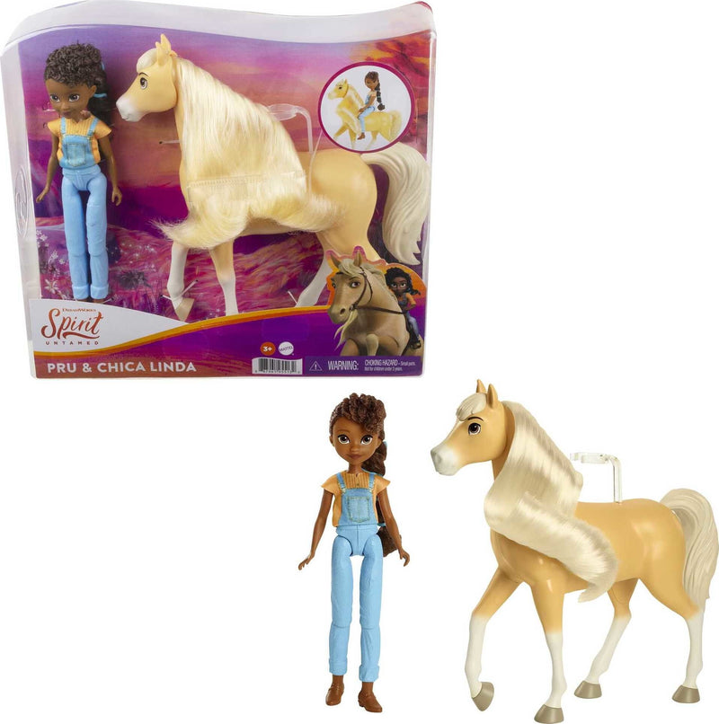 Untamed Pru Doll 7-In/17.78-Cm & Chica Linda Horse 8-In/20.32-Cm, 3 & Up